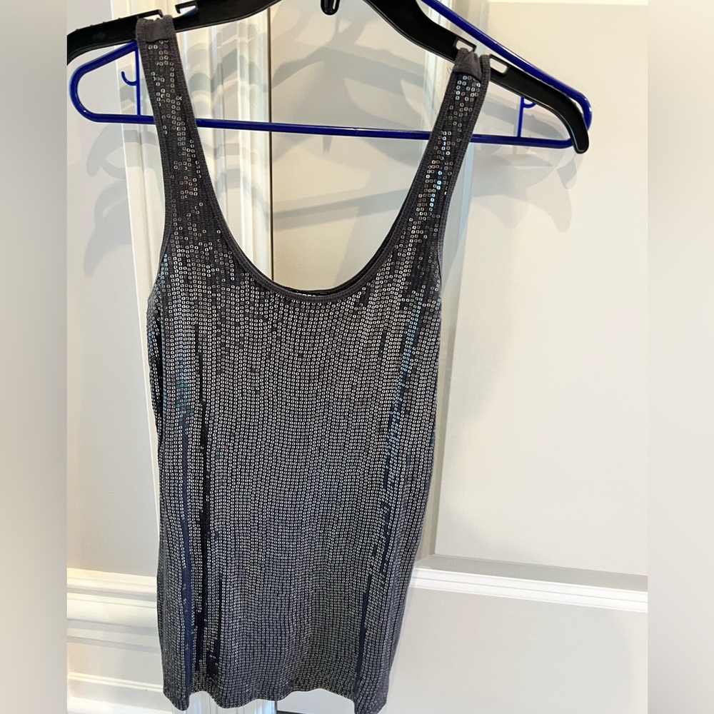 Express. Small. GUC. Dark grey sequin tank top.